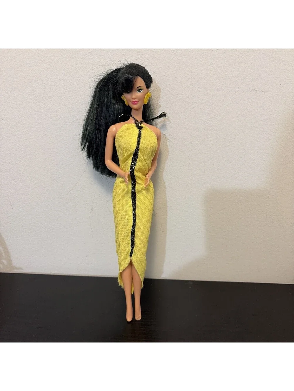 Vintage Barbie Doll Kira Black Hair with Dress With Flaws